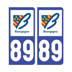 plaque Yonne 89 - Pack de 2