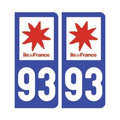 Sticker plaque Seine-Saint-Denis 93 - Pack de 2