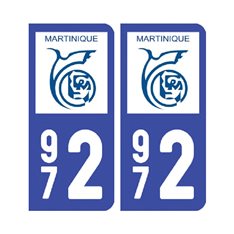 plaque Martinique - 972 Pack de 2