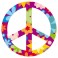 Sticker Peace and love fleurs violet - stickers peace and love & stickers auto - stickmycar.fr