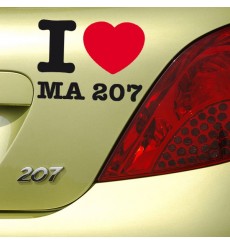 Sticker I love ma 207