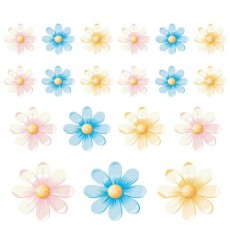 Sticker Fleurs multicolores 3