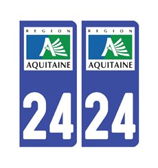 Sticker plaque Dordogne 24 - Pack de 2