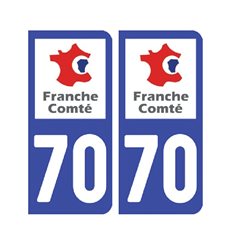 Sticker plaque Haute-Saône 70 - Pack de 2